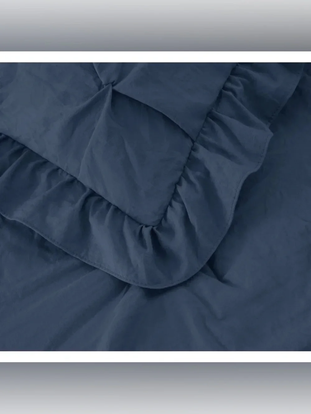 Blue Pinch-Pleat king 3 piece Bedspread Set